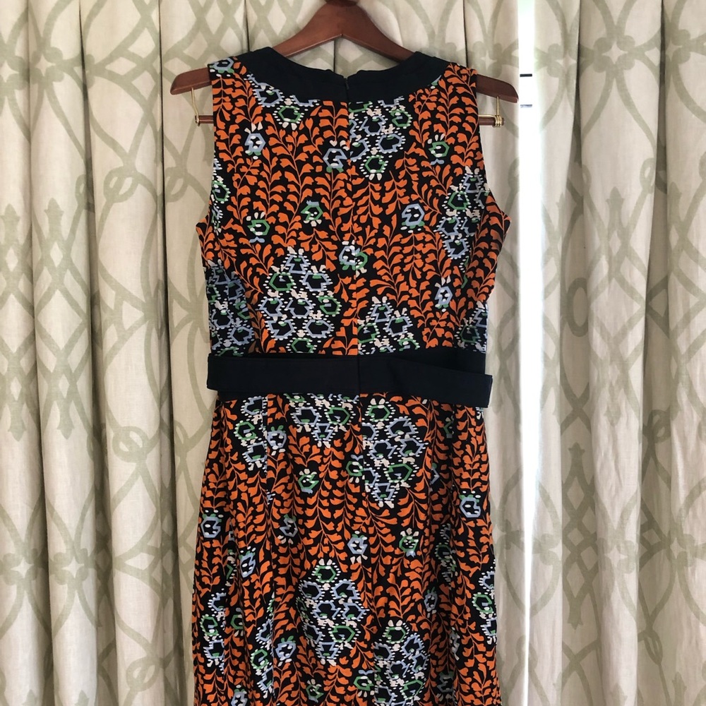 Tory Burch Orange and Black Midi Dress